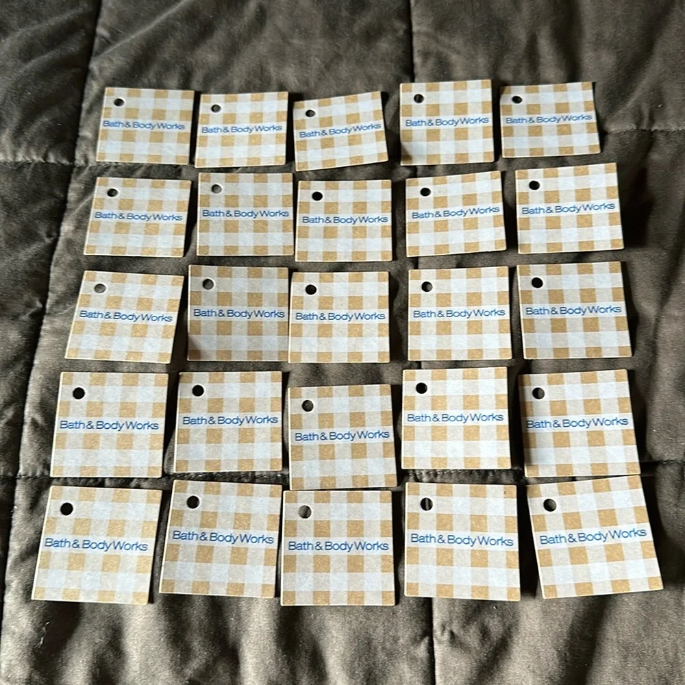 Bath & Body Works Small Cardboard Gingham Gift Tags
